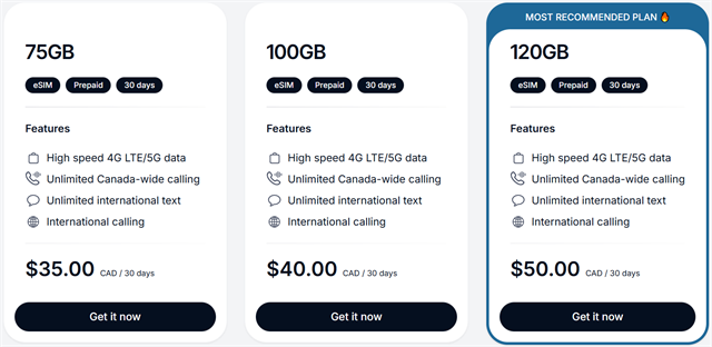 75GB（35ドル）、100GB（40ドル）、120GB（50ドル）の3プラン