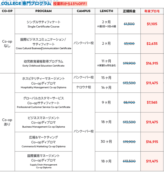 2025年VanWest年内プロモ_授業料から15％OFF！