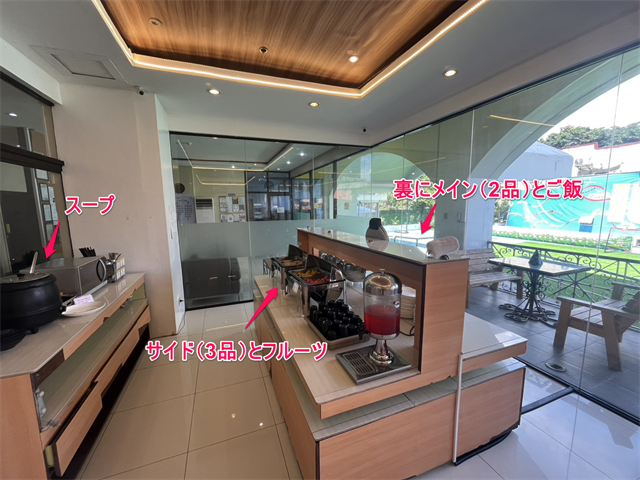 IUの食事スペース(配膳前)