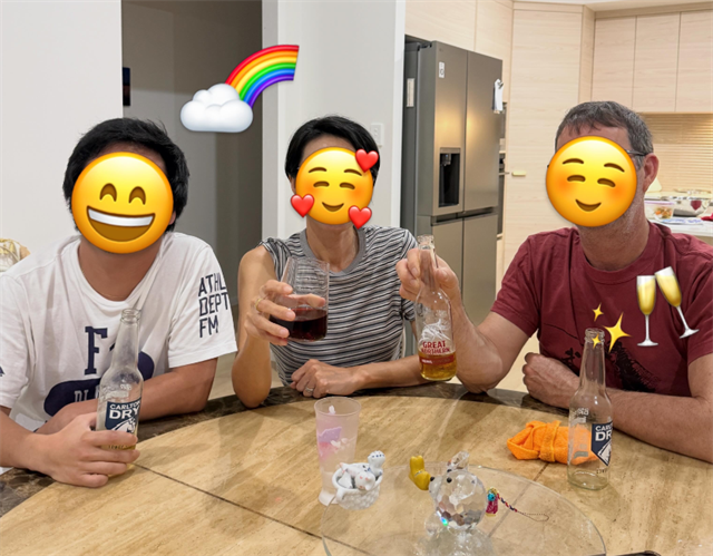 ホームステイファミリーとの写真(30代男性)