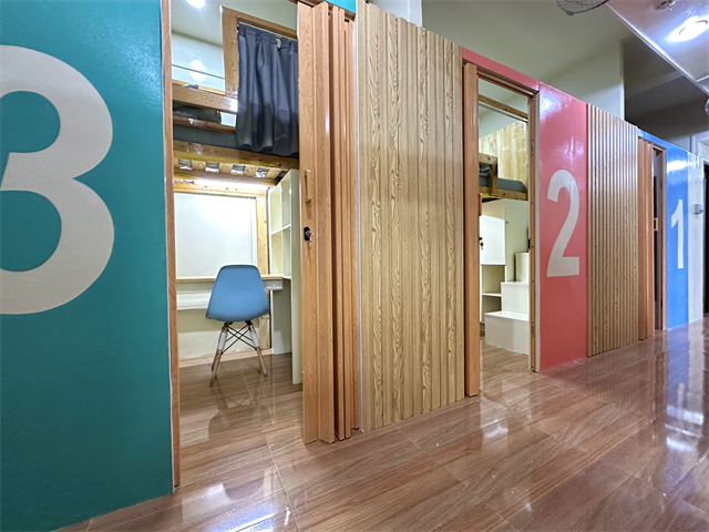 PINES独自の5人部屋(5BR solo)の様子